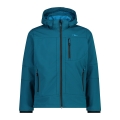 CMP Softshell Jacket (windproof, water-repellent) with hood blue-green Men